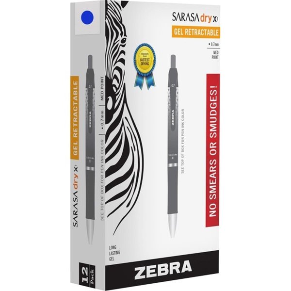 Zebra Pen Sarasa Dry Gel X1 Retractable Pen; Blue ZEB45620